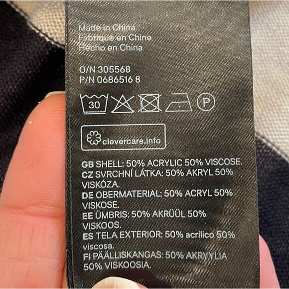 H&M Blue, Tan, Black Striped Short Sleeve Open Front Kimono Cardigan, XS/S - Picture 8 of 12